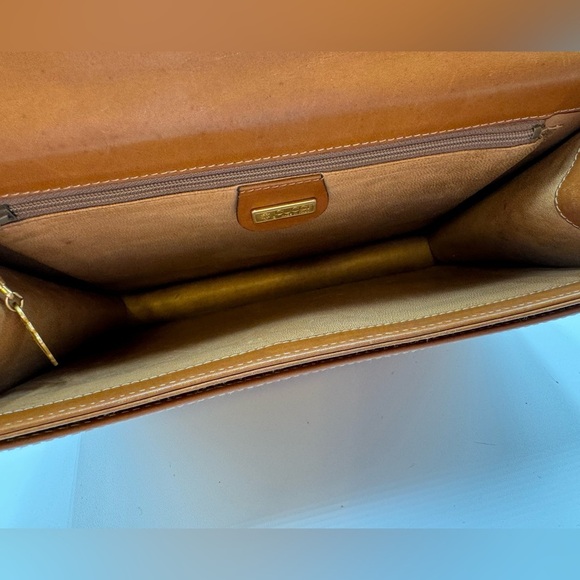 Gucci-Authentic-Vintage All Leather 2 Way Handbag Camel - Picture 5 of 13